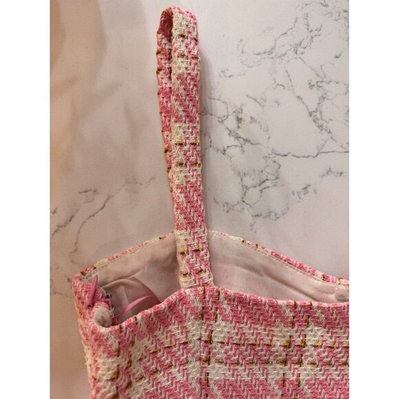 NWOT Endless Rose Dress Women’s Small Pink Tweed Corset Sweetheart Preppy Spring - Picture 7 of 16